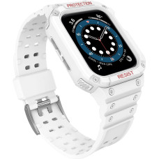 Hurtel Protect Strap Band Band with Case for Apple Watch 7 / SE (41/40 / 38mm) Case Armored Watch Cover White