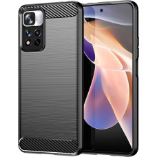 Hurtel Carbon Case flexible case cover Xiaomi Redmi Note 11 Pro+ 5G (China) / 11 Pro 5G (China) / Mi11i HyperCharge / Poco X4 NFC black