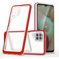 Hurtel Clear 3in1 Case for Samsung Galaxy A22 4G Frame Gel Cover Red