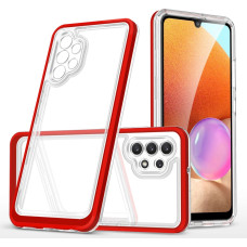 Hurtel Clear 3in1 Case for Samsung Galaxy A72 4G Frame Gel Cover Red