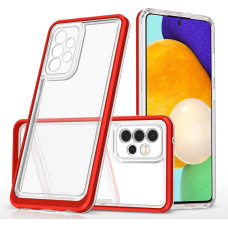 Hurtel Clear 3in1 Case for Samsung Galaxy A73 Frame Cover Gel Red