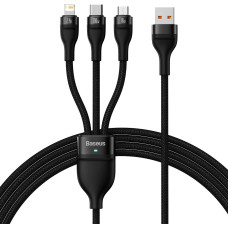 Baseus Flash Series II cable USB - USB Type C / Lightning / micro USB 100 W 1.2 m black (CASS030001)