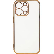 Hurtel Lighting Color Case for Samsung Galaxy A12 5G gold frame gel cover white