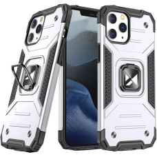 Wozinsky Ring Armor case for iPhone 14 Pro armored cover magnetic holder ring silver