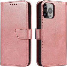 Hurtel Magnet Case case for iPhone 14 Pro Max flip cover wallet stand pink