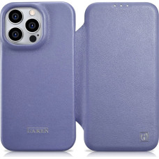 Icarer CE Premium Leather Folio Case iPhone 14 Pro Magnetic Flip Leather Folio Case MagSafe Light Purple (WMI14220714-LP)