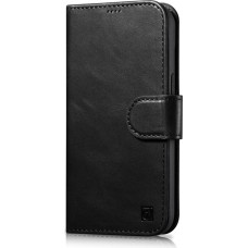 Icarer Oil Wax Wallet Case 2in1 Cover iPhone 14 Pro Leather Flip Cover Anti-RFID black (WMI14220722-BK)