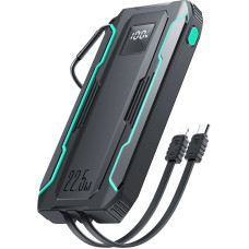 Joyroom JR-L017 22.5W 10000mAh Powerbank with built-in USB-C / Lightning cables - black