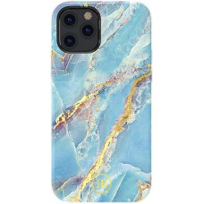 Kingxbar Marble Series case decorated printed marble iPhone 12 mini blue