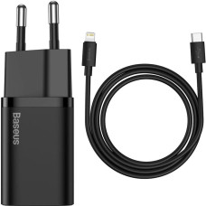 Baseus Super Si 1C fast charger USB Type C 20W Power Delivery + USB Type C - Lightning cable 1m black (TZCCSUP-B01)