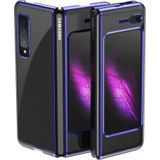 Hurtel Plating Case hard case Electroplating frame Cover for Samsung Galaxy Fold blue