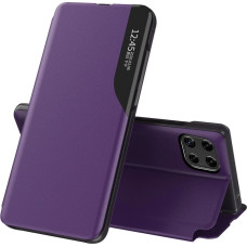 Hurtel Eco Leather View Case elegant bookcase type case with kickstand for Samsung Galaxy A22 4G purple