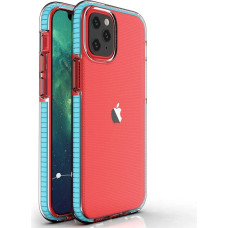 Hurtel Spring Case clear TPU gel protective cover with colorful frame for iPhone 13 Pro light blue