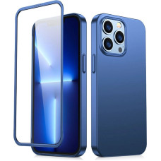 Joyroom 360 Full Case front and back cover for iPhone 13 Pro + tempered glass screen protector blue (JR-BP935 blue)