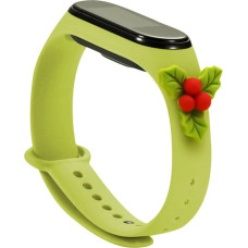 Hurtel Strap Xmas Wristband for Xiaomi Mi Band 4 / Mi Band 3 Christmas Silicone Strap Bracelet Green (Mistletoe)