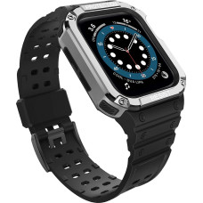 Hurtel Protect Strap Band Band with Case for Apple Watch 7 / SE (41/40 / 38mm) Case Armored Watch Cover Black