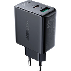 Acefast wall charger USB Type C / USB 32W, PPS, PD, QC 3.0, AFC, FCP black (A5 black)