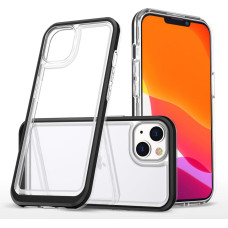 Hurtel Clear 3in1 case for iPhone 13 mini gel cover with frame black