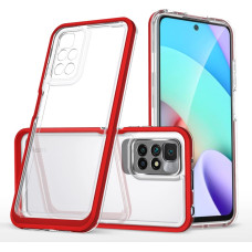 Hurtel Clear 3in1 Case for Xiaomi Redmi 10 Frame Gel Cover Red