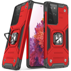 Wozinsky Ring Armor tough hybrid case cover + magnetic holder for Samsung Galaxy S22 Ultra red