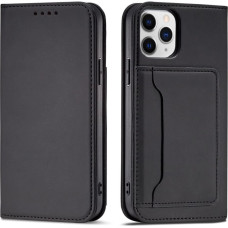 Hurtel Magnet Card Case for iPhone 12 cover card wallet card stand black