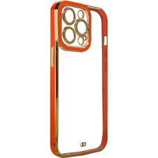 Hurtel Fashion Case for iPhone 13 Pro Gold Frame Gel Cover Red