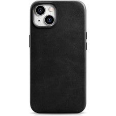 Icarer Oil Wax Premium Leather Case iPhone 14 Magnetic Leather Case with MagSafe Black (WMI14220701-BK)