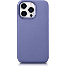 Icarer Case Leather Cover Genuine Leather Case for iPhone 14 Pro Max Light Purple (WMI14220708-LP) (MagSafe Compatible)