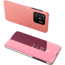 Hurtel Clear View Case cover for Xiaomi Redmi 10C cover with a flap pink