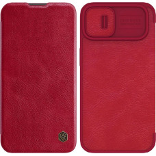 Nillkin Qin Leather Pro Case iPhone 14 Plus Camera Cover Holster Cover Flip Case Red