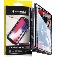 Wozinsky Full Magnetic Case Full Body Front and Back Cover with built-in glass for Vivo X60 black-transparent