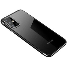 Hurtel Clear Color Case Gel TPU Electroplating frame Cover for Samsung Galaxy A72 4G black