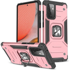 Wozinsky Ring Armor Case Kickstand Tough Rugged Cover for Samsung Galaxy A72 4G pink