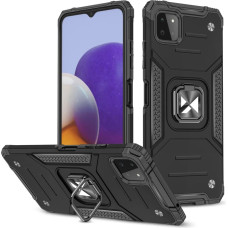 Wozinsky Ring Armor Case Kickstand Tough Rugged Cover for Samsung Galaxy A22 4G black