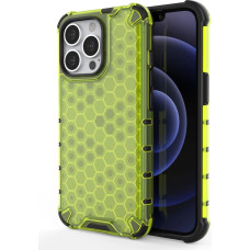 Hurtel Honeycomb Case armor cover with TPU Bumper for iPhone 13 Pro green