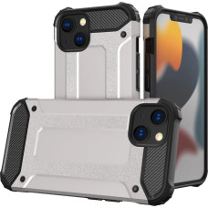 Hurtel Hybrid Armor Case Tough Rugged Cover for iPhone 13 silver