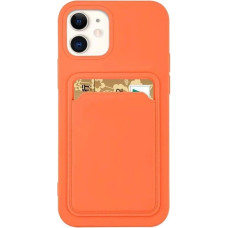 Hurtel Card Case Silicone Wallet with Card Slot Documents for iPhone 13 mini orange