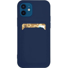 Hurtel Card Case Silicone Wallet Case with Card Slot Documents for Samsung Galaxy A72 4G Navy Blue