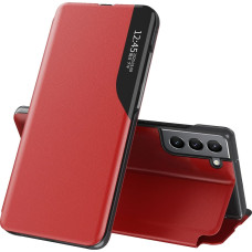 Hurtel Eco Leather View Case elegant case with a flip cover and stand function for Samsung Galaxy S22 + (S22 Plus) red