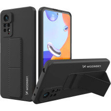 Wozinsky Kickstand Case Silicone Stand Cover for Xiaomi Redmi Note 11 Pro black