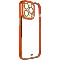 Hurtel Fashion Case for iPhone 13 Pro Max Gold Frame Gel Cover Red