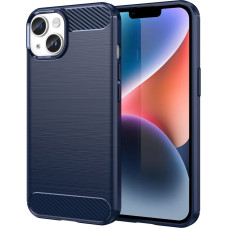 Hurtel Carbon Case for iPhone 14 Plus flexible gel back cover blue