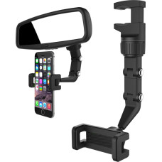 Hurtel Adjustable car rearview mirror holder for smartphone black