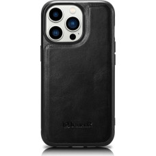 Icarer Leather Oil Wax case for iPhone 14 Pro Max leather case black (WMI14220720-BK)