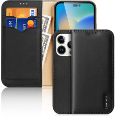 Dux Ducis Hivo Leather Flip Cover Genuine Leather Wallet for Cards and Documents iPhone 14 Pro Black