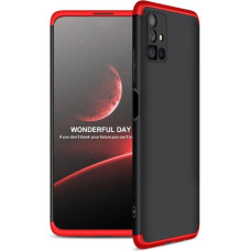 GKK 360 Protection Case Front and Back Case Full Body Cover Samsung Galaxy M51 black-red