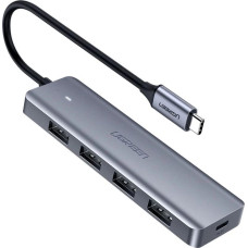 Ugreen USB Type C HUB - 4x USB 3.2 Gen 1 with USB-C power port gray (CM219 70336)