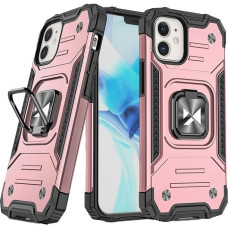 Wozinsky Ring Armor Case Kickstand Tough Rugged Cover for iPhone 12 mini pink