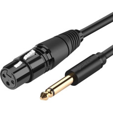 Ugreen audio cable XLR microphone cable (female) - 6.35 mm jack (male) 2 m black (20719 AV131)