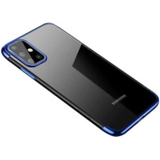 Hurtel Clear Color Case Gel TPU Electroplating frame Cover for Samsung Galaxy A72 4G blue